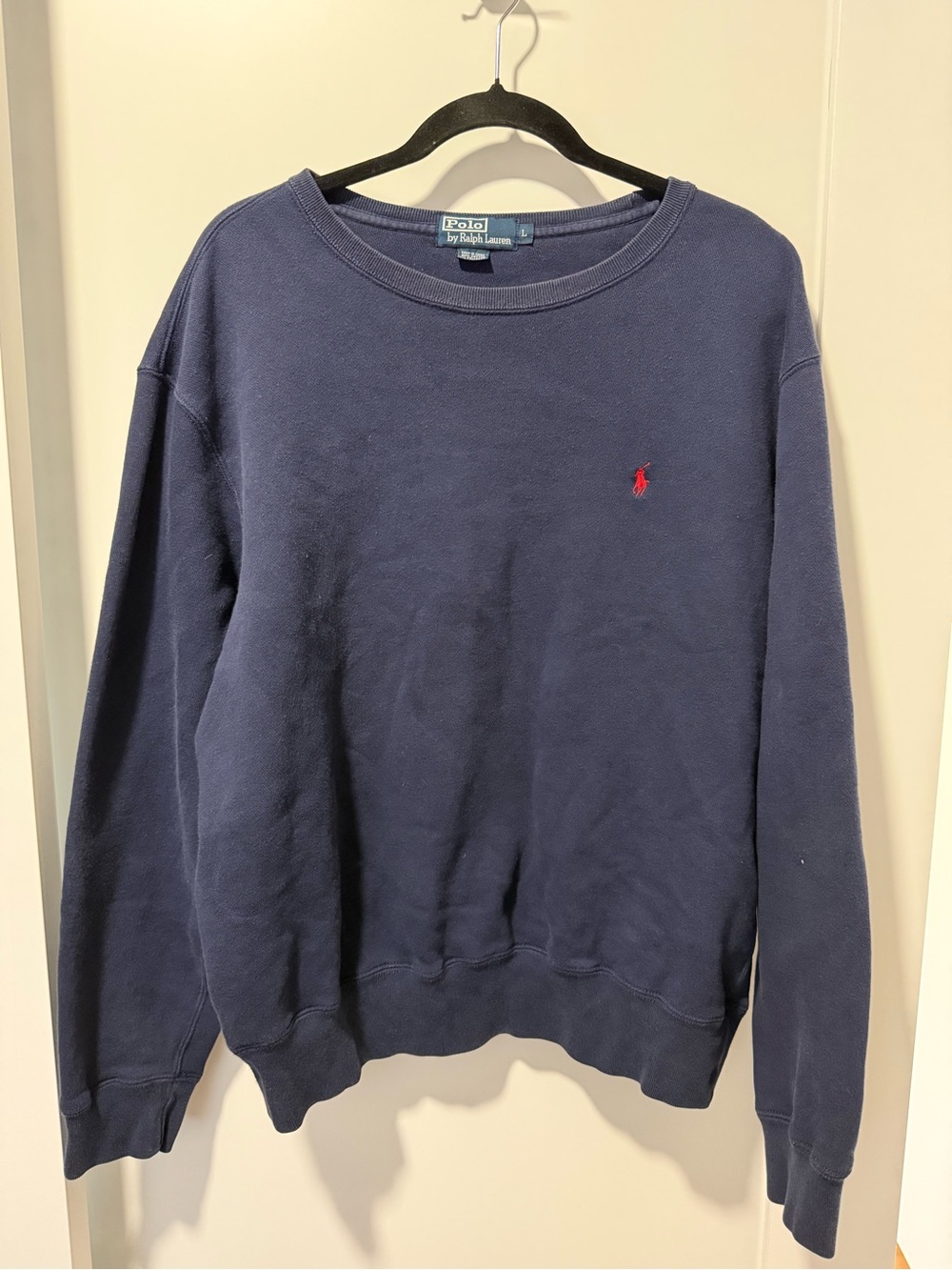 Vintage Polo by Ralph Lauren Navy Sweatshirt with Red Pony Embroidery